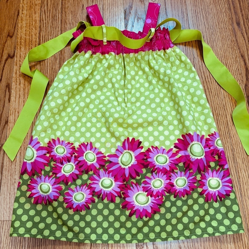 A Bushel and A Peck Toddler Girls 3T yellow pink polka dots floral sleeves dress - Picture 11 of 12